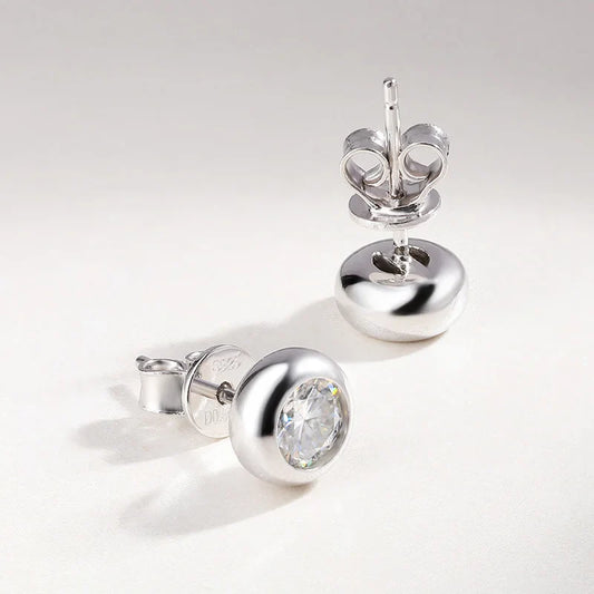 0.3/0.5 Carat Round Moissanite Diamond Stud Earrings For Women S925 Sterling Silver Pendientes Wedding Party Fine Jewelry