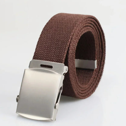 Outdoor Canvas Belt for Men - Breathable Camouflage Sports Waistband with Alloy Buckle, Unisex Youth Wear Resistant Straps
