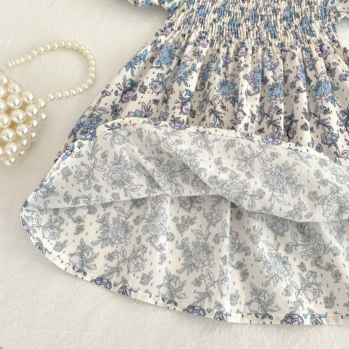 1-6Yrs Casual Summer Kids Girls Dress Floral Kids Clothes Ruffled Collar Purple Baby Girl Princess Dress New Flower Girl Dresses