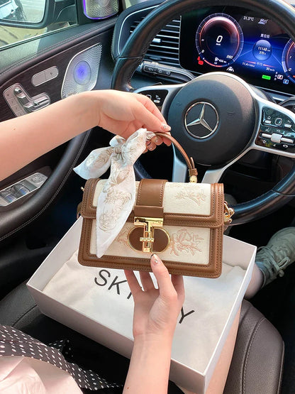 New Chinese and Luxury Makeup Bag with Charming Decoration and Scarves Women's Popular Versatile Handheld Crossbody Bag