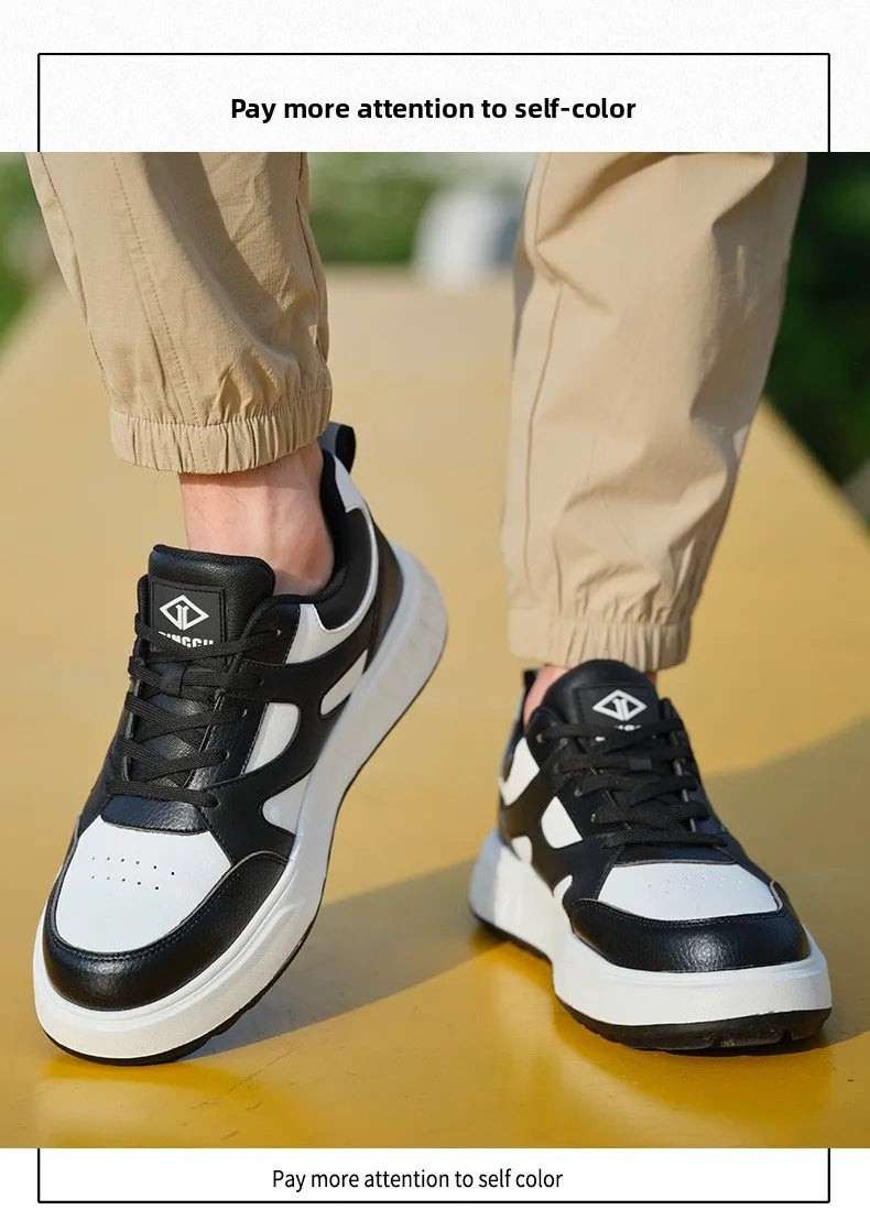 Men's Lightweight Casual Labor Protection Shoes Steel Toe Caps Anti Smashing Anti Piercing Wear-Resistant Work Footwear
