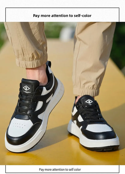 Men's Lightweight Casual Labor Protection Shoes Steel Toe Caps Anti Smashing Anti Piercing Wear-Resistant Work Footwear