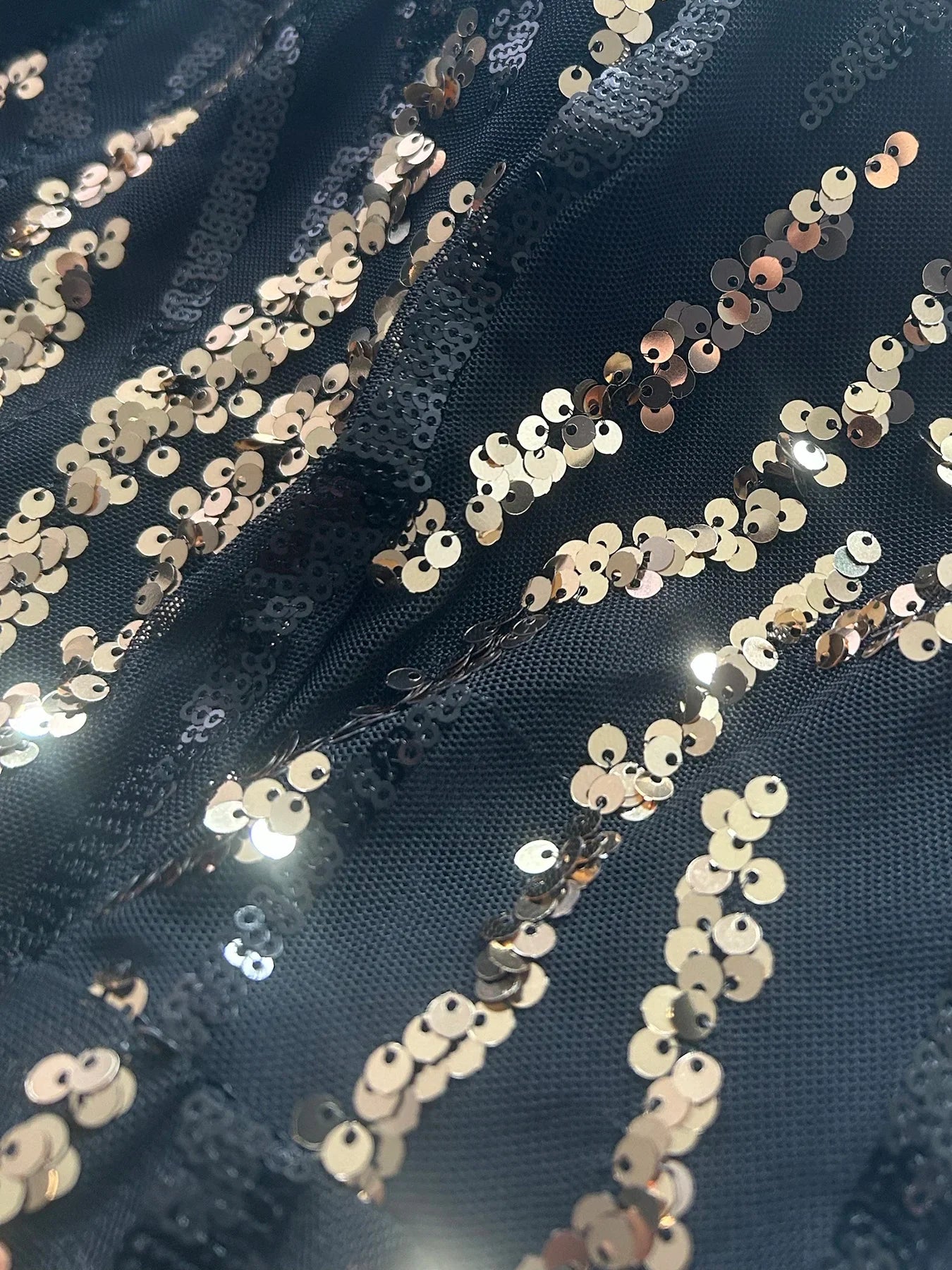 Black Gold Sequined Evening Gown for Women Elegant Full Sleeved Padded Long Prom Dresses Navy Green