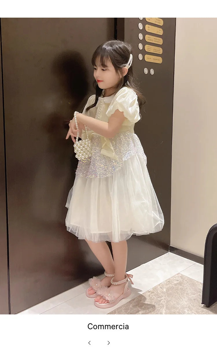 Girls Summer Sandals Soft Bottom Toe-Open Cute Princess Shoes Middle Large Children Little Girls Student Beach Shoes