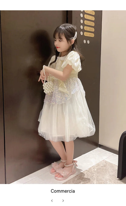 Girls Summer Sandals Soft Bottom Toe-Open Cute Princess Shoes Middle Large Children Little Girls Student Beach Shoes