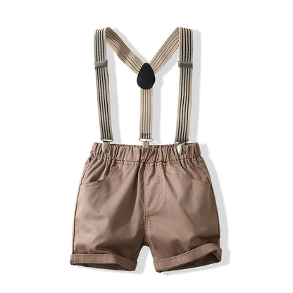 Kids Boys Formal Birthday Outfit Suit Toddler Gentleman Wedding White Shirt 1-7 Years Baby Pants Boys Ceremony Outfits
