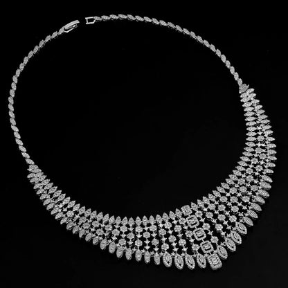 2024 New Luxury 4-piece Women's Wedding Jewelry Set Crystal Necklace Set Nigeria Dubai Jewelry Set
