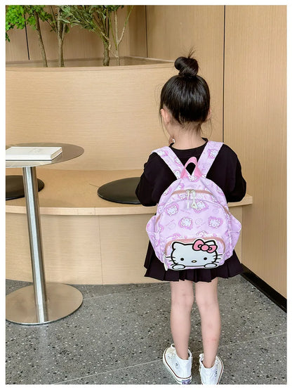 Anime Cartoon Kuromi Melody Cinnamoroll Backpack Boys Girls Cartoon Hello Kitty Kawaii Canvas Fashion Children's Schoolbag