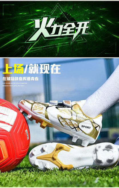 Boys Football Boots New Resistant Casual Kids Soccer Shoes Sneakers Grass Non Slip Training Sports Fast Match Breathable Cleats
