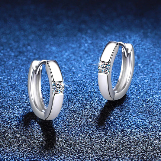3mm Moissanite Hoop Earrings for Women Lab Diamond 925 Sterling Silver with White Gold Plated Earring Wedding Jewelry