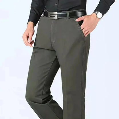Men's 100% Cotton Autumn Thick Summer Thin Trousers Fashion Cargo Pants Smart Casual Solid Khaki Gray Brand Suit Pant GOZBKF