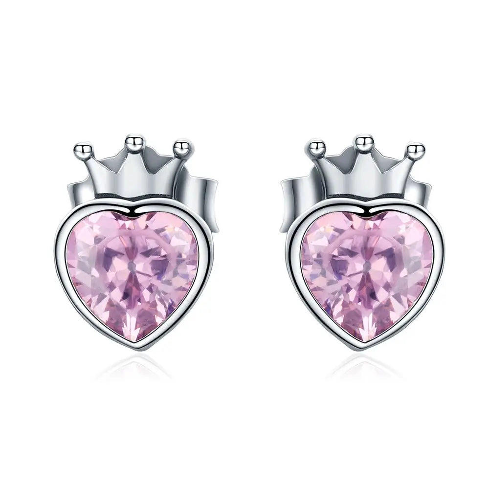 925 Sterling Silver European Simple CZ Ear Buckles Heart Hoop Earrings for Women Wedding Gift Minimalism Jewelry E737