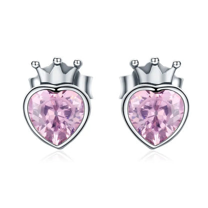 925 Sterling Silver European Simple CZ Ear Buckles Heart Hoop Earrings for Women Wedding Gift Minimalism Jewelry E737
