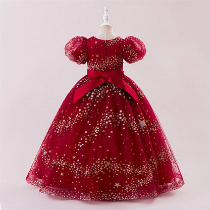 Summer Sequins Party Girls Dress Elegant Wedding Bridesmaids Birthday Prom Dresses for Girl Birthday Evening Christmas Costumes