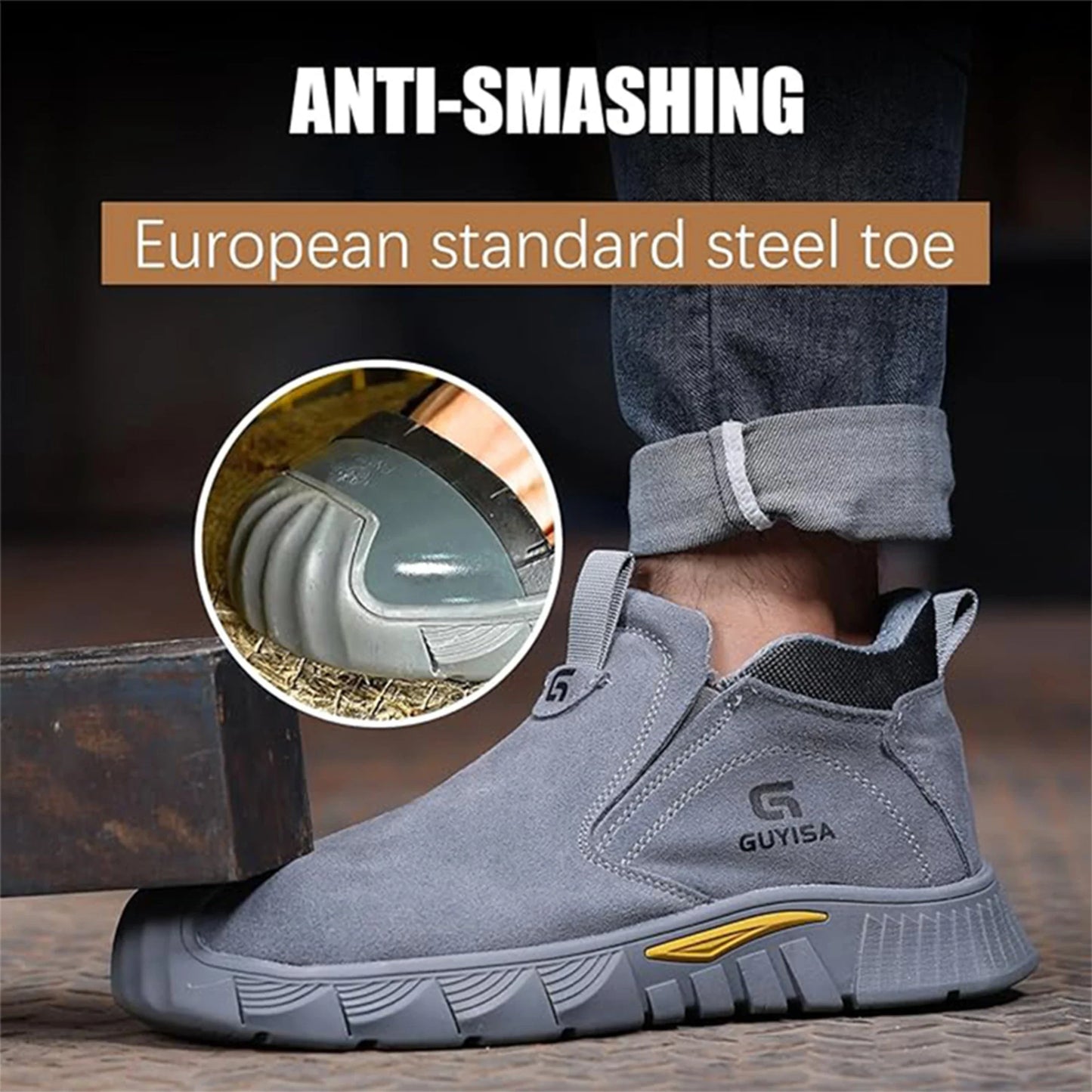 Anti-Puncture Steel Toe Men's Safety Shoes Lightweight Safety Shoes For Men Fashion Sneaker Outdoor Protective Work Shoes