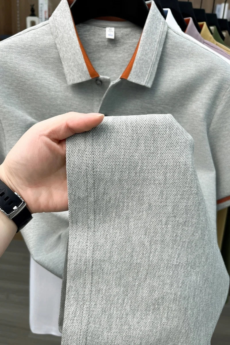 Summer hot search brand new 100% pure cotton comfortable polo shirt personalized men's letter embroidery best-selling short top