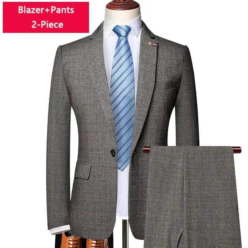 S-6XL Jacket Vest Pants Casual Plaid Retro Business Men's Suit 3Pcs or 2Pcs Set Groom Wedding Dress Blazer Waistcoat Trousers