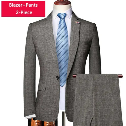 S-6XL Jacket Vest Pants Casual Plaid Retro Business Men's Suit 3Pcs or 2Pcs Set Groom Wedding Dress Blazer Waistcoat Trousers
