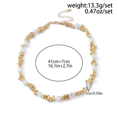 Elegant Irregular Imitation Pearl Beads Necklace for Women Vintage Party Wedding Tassels Choker Fashion Jewelry Accessories Gift