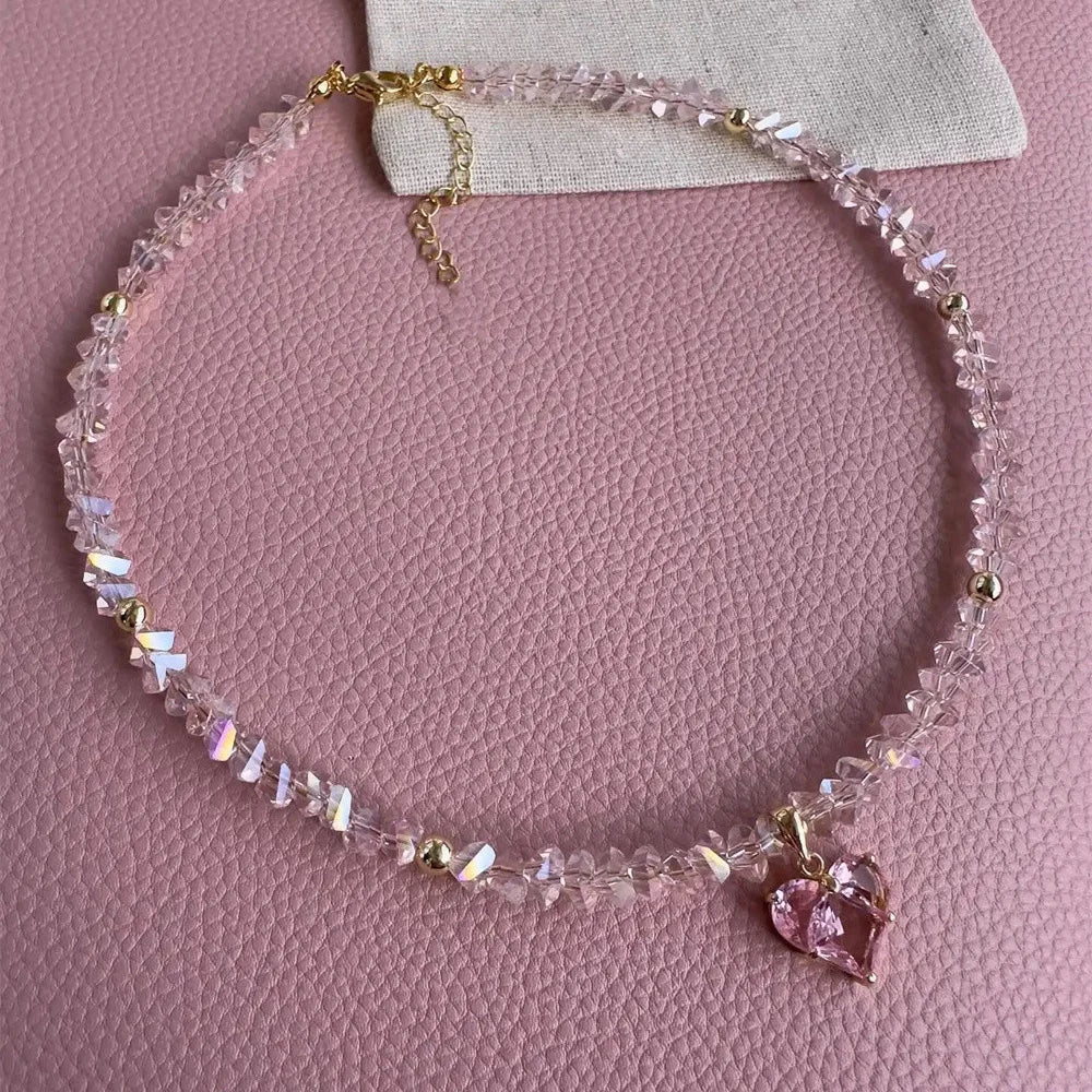 Necklace For Women Female Boho Geometric Baroque Transparent Crystal