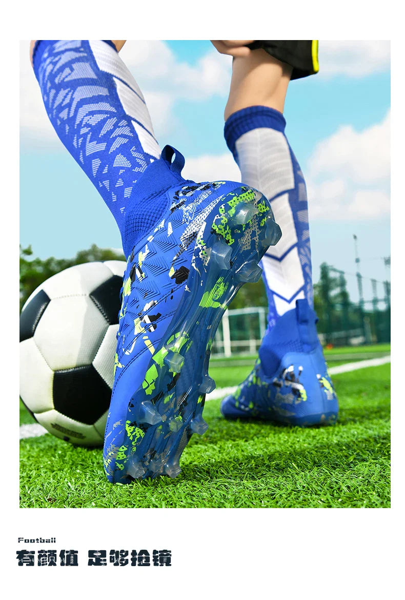 Double Star 2026 New High-Top Soccer Shoes, AG Long Studs, for Teens, Primary School Students, Adults & Kids, Professional Match