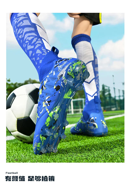 Double Star 2026 New High-Top Soccer Shoes, AG Long Studs, for Teens, Primary School Students, Adults & Kids, Professional Match