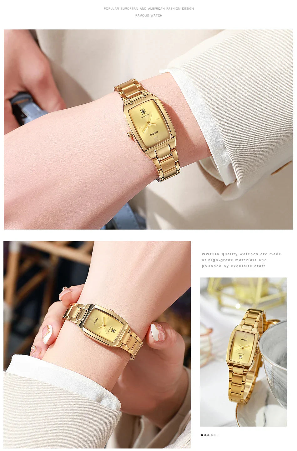 Elegant Women's Watch Fashion Stainless Steel Waterproof Ladies Quartz Wristwatch Luxury Bracelet Watches Date Reloj mujer