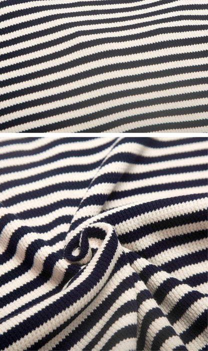 Women's T-shirt New Knitted Simple Stripe V-neck Women's Top