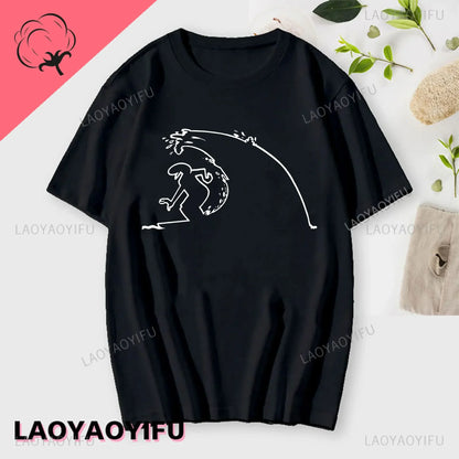 La Linea The Line Osvaldo Cavandoli TV Men Women Style Streetwear Tee Fashion Cotton T Shirt Round Neck Casual Summer Camiseta