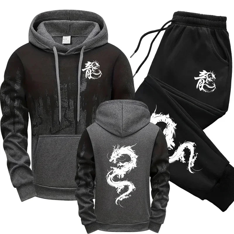 Fashion Men Single Piece Sweatshirts Sweatpants Versatile Men's Tracksuit Casual Comfort Daily Sports Simple Splashed Ink Hoodie