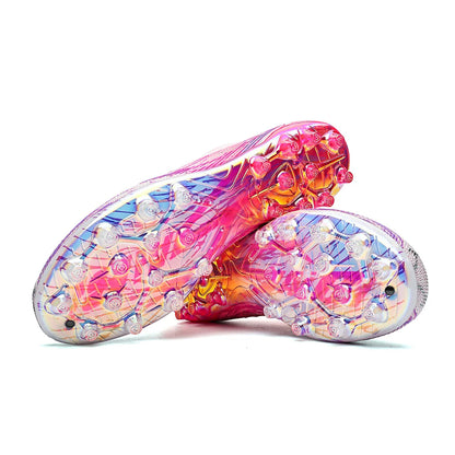 Breathable high top electroplated bottom soccer bootsFG long nails provide super strong grip and durability
