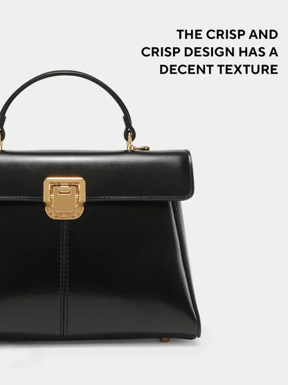 Genuine Leather Handbag with Scarf | Luxury Designer Trendy Shoulder Bag Solid Color Commuting Bag | bags for women gift