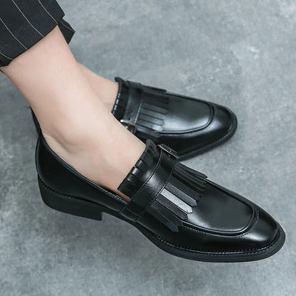 Mocassins Sociais Masculinos Com Borlas Decorativas, Sapatos Elegantes