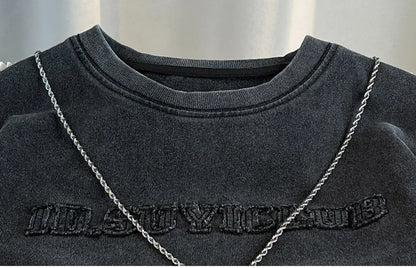 Set Kid Boy 2025 Summer New Style Cotton Letter Embroidered T-shirt Black Jeans Fashion Streetwear Daily Sporty Korean