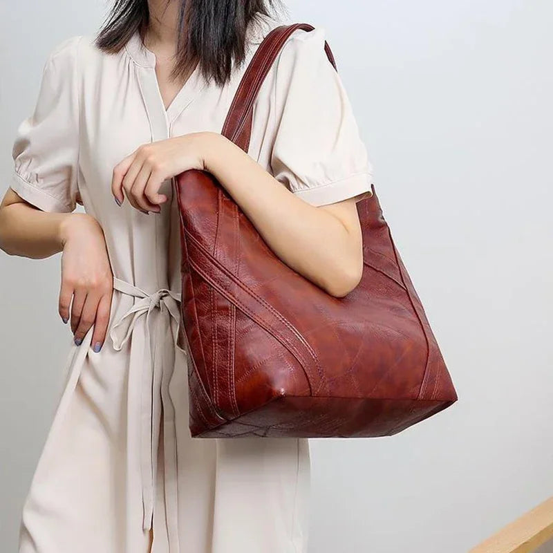PU Zipper High Quality Women's Shoulder Bag 2024 Soft Faced  Large Capacity Fashionable Commuting Women's Shoulder Bag
