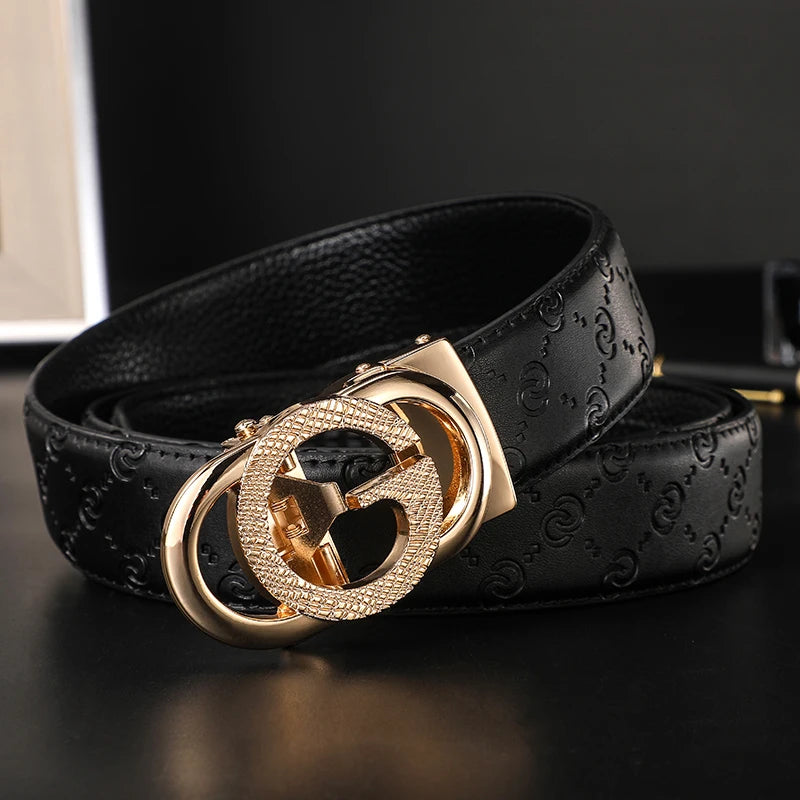 New Width 3.4cm Women's Belt Formal Leather Canvas Belt Women High Quality Metal Buckle Male Belt for men jeans work belt