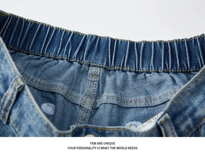 Retro Denim Pants Men's Jeans Loose Straight Casual Trousers Vintage Jeans Y2k Clothes Men's Pants Baggy Jeans Man  Four Seasons