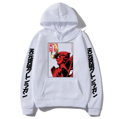 Anime Graphic Print Hoodie Men Loose Oversize Hoodies Vintage Manga Fashion Sweatshirt Pullover