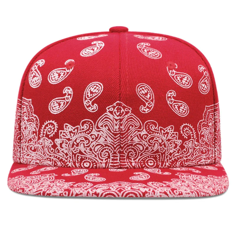 2024 New Fashion West Coast Cashew Flower Printing Snapback Cap Outdoor Sun Men Woman Baseball Hat Adjustable