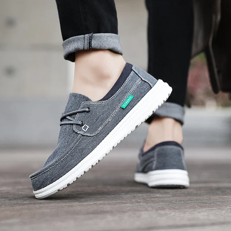 Men's Canvas Shoes Retro Loafers Lightweight Flats Leisure Footwear Male Summer Moccasin Men Casual Business Shoe