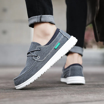 Men's Canvas Shoes Retro Loafers Lightweight Flats Leisure Footwear Male Summer Moccasin Men Casual Business Shoe