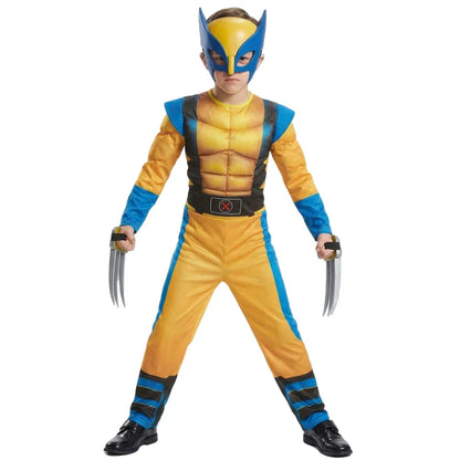 Kids Wolverine Costume Superhero Cosplay Suit Halloween Jumpsuit with Game Claws and Mask Boys' & Girls' Holiday  Costumes