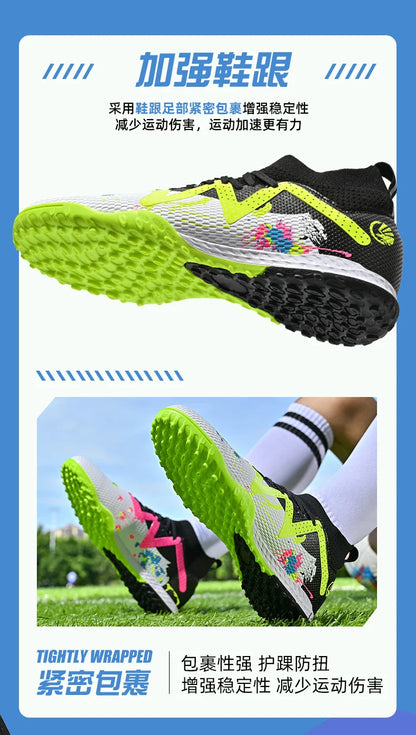 Men New TF Football Boots Society Indoor Original Top Quality Non Slip Male Soccer Shoes Sneakers Ultralight Breathable Ankle