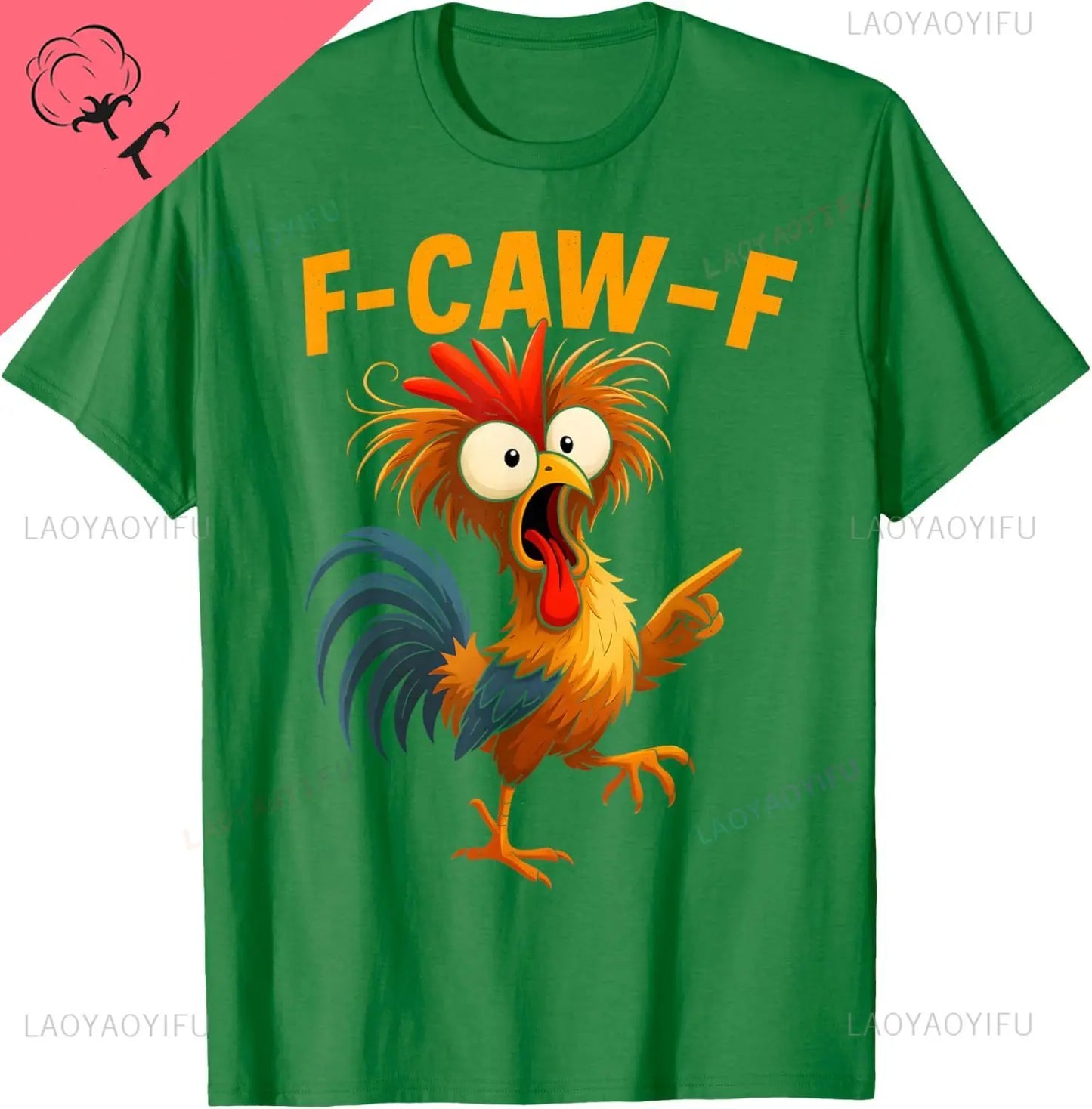 F Caw F Rooster Funny Bird Fcawf Chicken Whisperer Fawk Off T-Shirt Mens Clothing Print on Demand Cotton Vintage Clothes