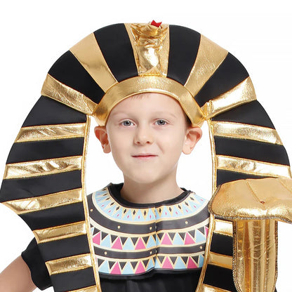 Child Ancient Egyptian King Pharaoh Cosplay Kids Fancy Dress Historical Theme Party Costume