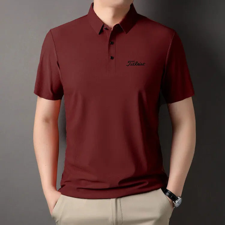 Men's Golf Outdoor Casual Polo Shirt T-Shirt Summer High-End Brand Cool and Breathable Fitness Sports Short Sleeve Top