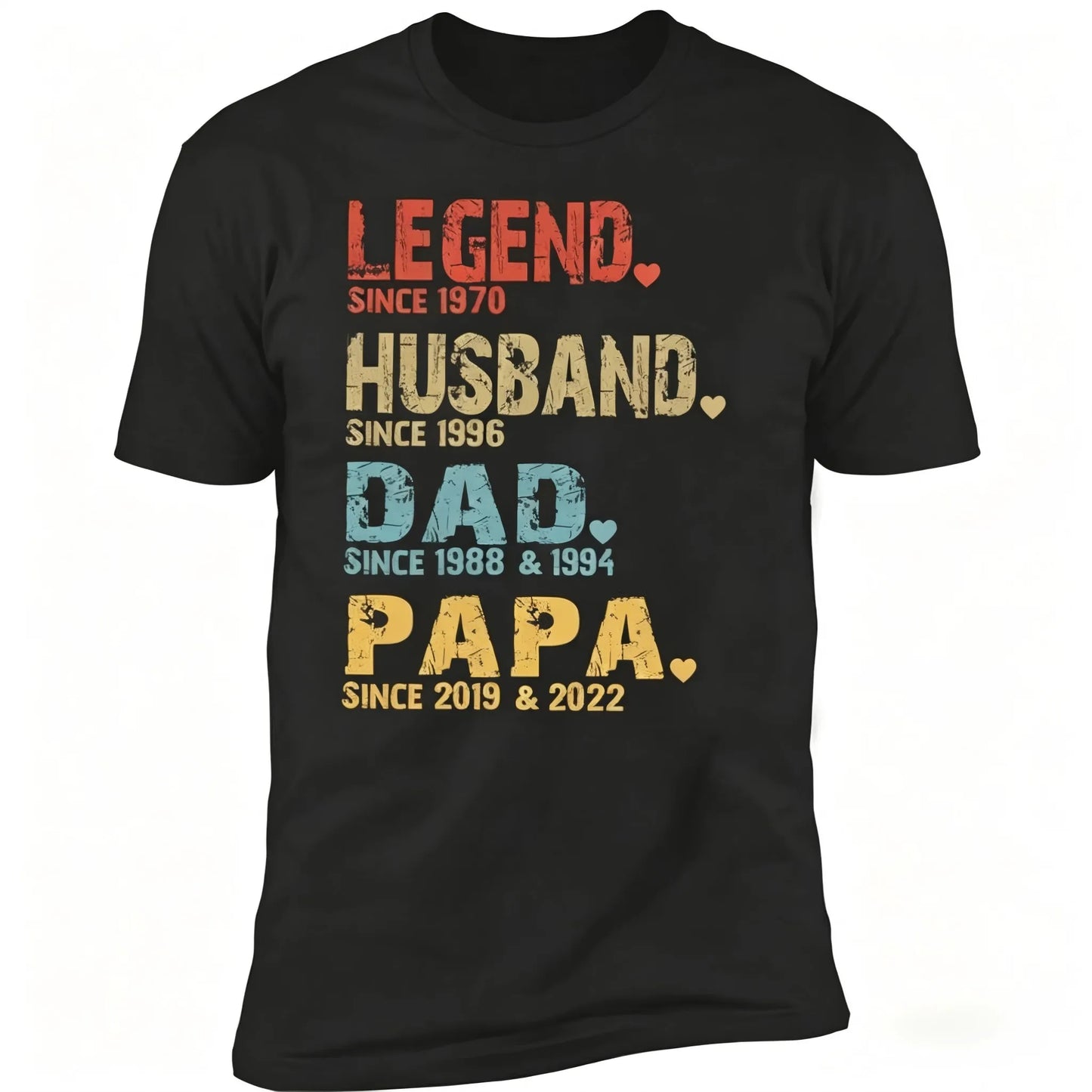 Personalized Dad Shirt, Custom Daddy Shirts for Men, Legend Grandpa T-Shirt, Gifts for Fathers Day Birthday S-3XL