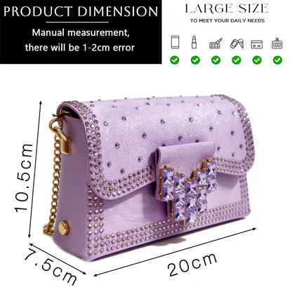 Purple Color Shoes and Bag Elegant Handbags and Medium Heel Shoes Beautiful Handmade Flowers For Wedding Party