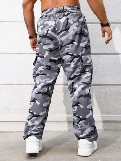 plus Size Men's Camouflage Casual Work Pants Suitable for Outdoor Streetwear Trend Long Trousers