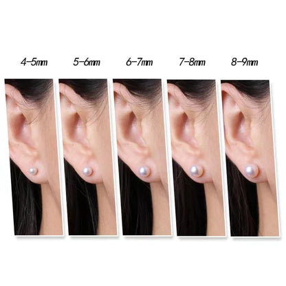 Real 18K Gold Earrings for Women Pure AU750 Natural Freshwater Pearl Earrings Simple Fashionable Fine Jewelry Gift